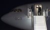 Prime Minister Mark Carney boards a government plane as he departs for Poland, Germany and Latvia from the airport in Ottawa on Saturday, Aug. 23, 2025. THE CANADIAN PRESS/Christinne Muschi