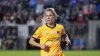 Houston Dash's Sophie Schmidt (13) defends during an NWSL soccer match, Saturday, March 16, 2024, in Cary, N.C. (AP Photo/Ben McKeown)
