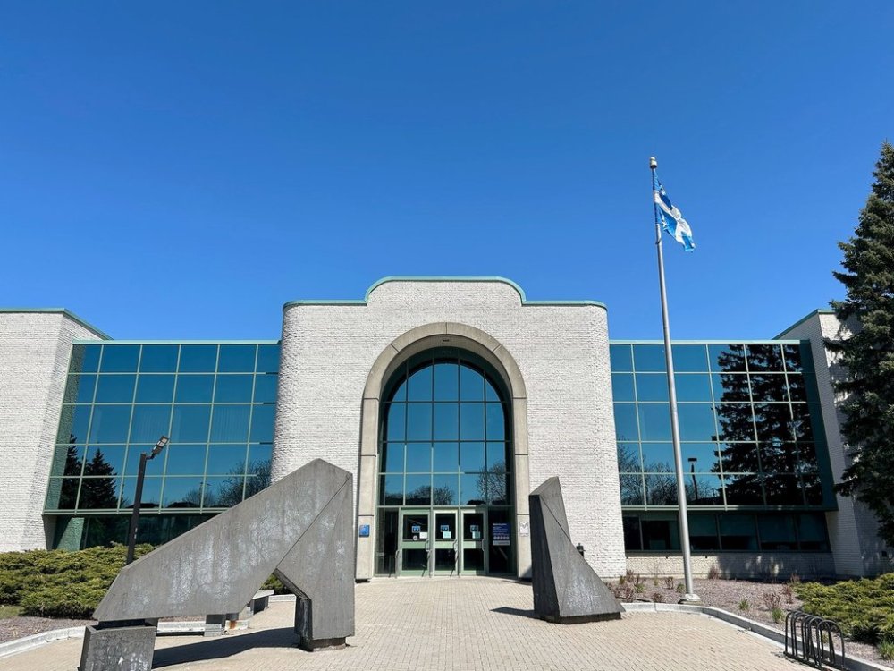 The Longueuil, Que., provincial courthouse is seen on Monday, April 22, 2024. THE CANADIAN PRESS/Sidhartha Banerjee
