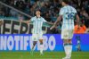 Santiago Solari of Argentina's Racing Club celebrates scoring his side's opening goal against Argentina's Velez Sarsfield during a Copa Libertadores quarterfinal second leg soccer match at Presidente Peron stadium in Avellaneda, Argentina, Tuesday, Sept. 23, 2025. (AP Photo/Gustavo Garello)