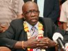 FILE - Suspended FIFA executive Jack Warner gestures during a news conference at the airport in Port-of-Spain, Trinidad and Tobago, June 2, 2011. (AP Photo/Shirley Bahadur, File)