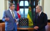 Prime Minister Mark Carney, right, meets with Saskatchewan Premier Scott Moe on Parliament Hill in Ottawa, on Tuesday, Sept. 16, 2025. THE CANADIAN PRESS/Sean Kilpatrick