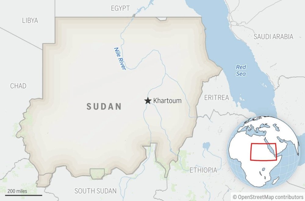 This is a locator map for Sudan with its capital, Khartoum. (AP Photo)