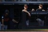 Baltimore Orioles interim manager Tony Mansolino, center, watches from the dugout during the first inning of a baseball game against the New York Yankees, Sunday, Sept. 28, 2025, in New York. (AP Photo/Pamela Smith)