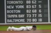 Boston Red Sox third baseman Alex Bregman reacts after missing a hit against the Athletics in the first inning of a baseball game, Tuesday, Sept. 16, 2025, in Boston. (AP Photo/Robert F. Bukaty)