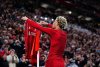 Liverpool's Hugo Ekitike celebrates after scoring his side's second goal during the English League Cup third round soccer match between Liverpool and Southampton at the Anfield stadium in Liverpool, England, Tuesday, Sept. 23, 2025. (Peter Byrne/PA via AP)
