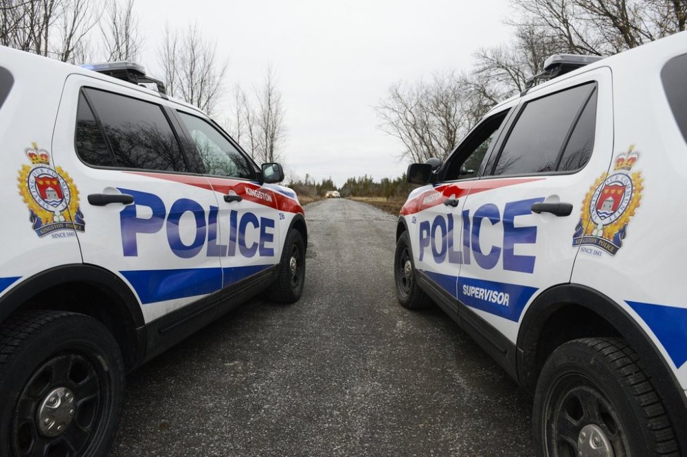 Two Kingston Police cars are seen in Kingston, Ont., on Nov. 28, 2019. THE CANADIAN PRESS/Sean Kilpatrick