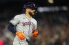 Houston Astros' Carlos Correa (1) rounds the bases on his solo home run against the Toronto Blue Jays during sixth inning MLB baseball action in Toronto on Wednesday, September 10, 2025. THE CANADIAN PRESS/Nathan Denette