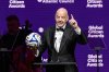 President of the Federation Internationale de Football Association (FIFA) Gianni Infantino speaks at the Global Citizen Awards ceremony, Wednesday, Sept. 24, 2025, in New York. (AP Photo/Stefan Jeremiah)