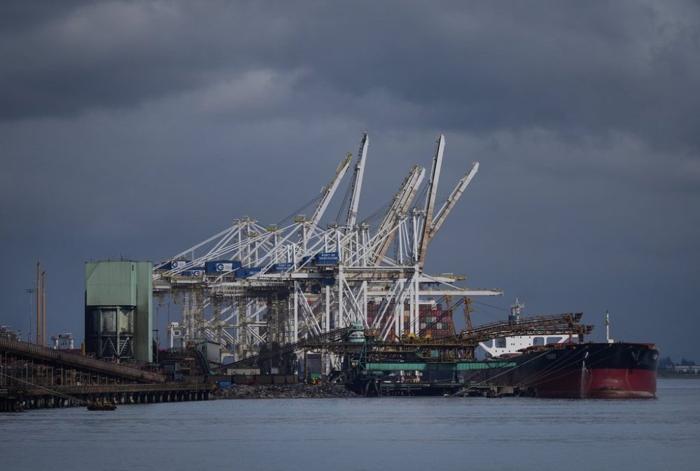 Coal is loaded onto the bulk carrier vessel Fosep at the Westshore coal export terminal at Roberts Bank, in Tsawwassen, B.C., on Monday, September 9, 2024. THE CANADIAN PRESS/Darryl Dyck
