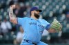 FILE - Toronto Blue Jays starting pitcher Alek Manoah throws to a Chicago White Sox batter during the first inning of a baseball game Wednesday, May 29, 2024, in Chicago. (AP Photo/Erin Hooley,File)