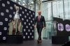 CFL Commissioner Stewart Johnston leaves the stage after speaking at a press conference in Toronto on Monday, Sept. 22, 2025. THE CANADIAN PRESS/Sammy Kogan