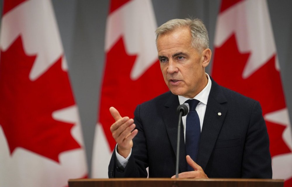 Prime Minister Mark Carney holds a press conference at the Permanent Mission of Canada to the United Nations in New York on Tuesday, Sept. 23, 2025. This year marks the 80th anniversary of UNGA. THE CANADIAN PRESS/Sean Kilpatrick