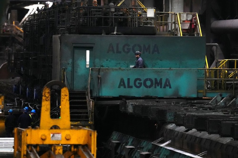 A worker is shown at Algoma Steel in Sault Ste. Marie, Ontario on Friday, April 25, 2025. THE CANADIAN PRESS/Sean Kilpatrick