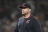 Cleveland Guardians manager Stephen Vogt watches against the Detroit Tigers during the sixth inning of a baseball game Wednesday, Sept. 17, 2025, in Detroit. (AP Photo/Paul Sancya)