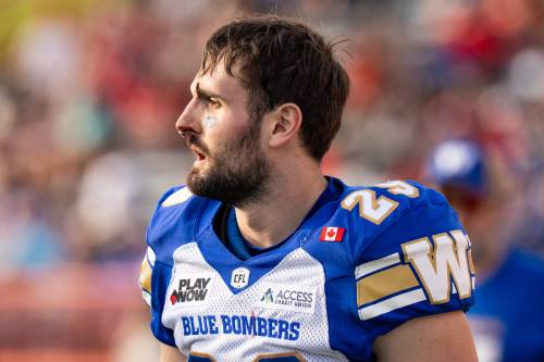 Winnipeg Blue Bombers Photo
                                Bombers DB Ethan Ball got a kick out of being booed during the Labour Day Classic.