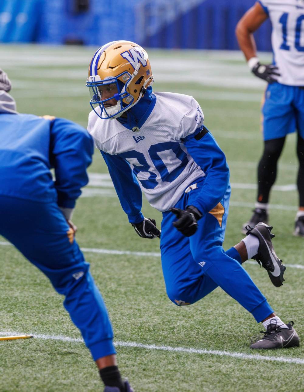 MIKE DEAL / FREE PRESS
Winnipeg Blue Bombers receiver Ontaria Wilson makes his 2025 season debut with the club in the Banjo Bowl.
