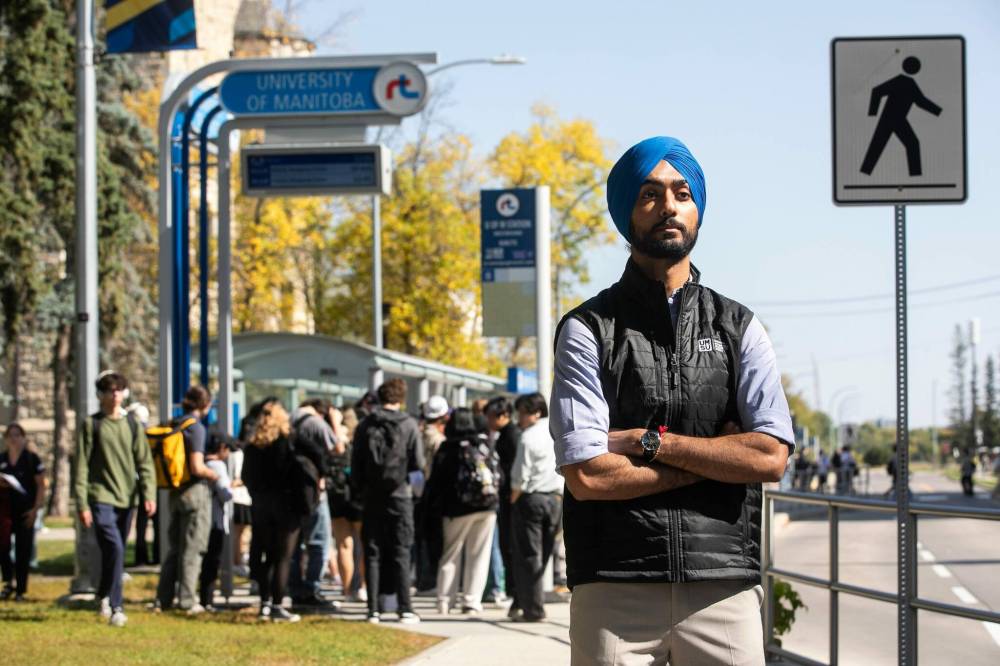 MIKAELA MACKENZIE / FREE PRESS
                                University of Manitoba Student Union president Prabhnoor Singh said he has been hearing complaints since the transit overhaul took effect.
