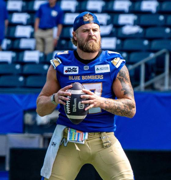 Chris Streveler will be the man under centre for the Winnipeg Blue Bombers when they take on the (Nic Adam / Free Press files)
