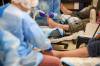 RUTH BONNEVILLE / FREE PRESS
                                A nurse checks, cleans and treats blisters, calluses and toenail issues at Salvation Army Weetamah Centre Friday — small irritants that can quickly become big problems if they get infected.