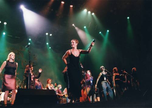 Crystal Heald Photo
                                Lilith Fair finale show in 1998, feauring Diana Krall, Sarah McLachlan, Angelique Kidjo, Lisa Loeb, Sam Bettens, Tara Maclean