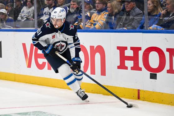 Winnipeg Jets forward Cole Perfetti. (Connor Hamilton / The Associated Press files)