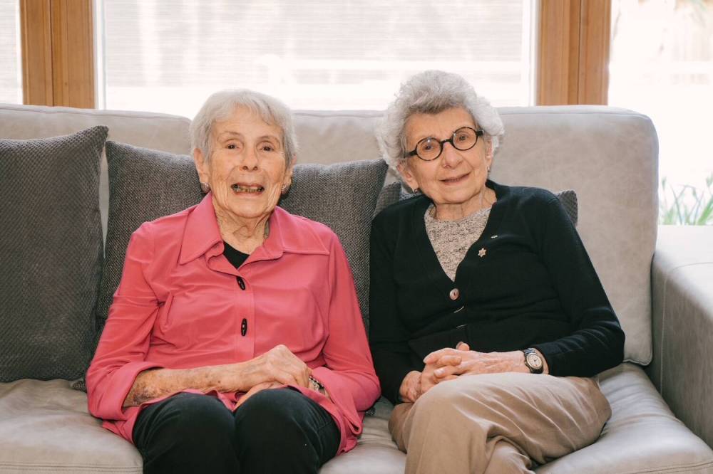 Supplied
Lifelong best friends. Marjorie Blankstein (left) and Gold recently and in their teens (top).