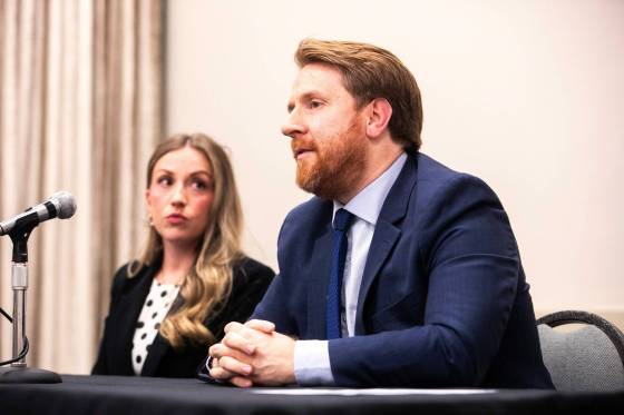 Crown attorneys Brooke Johnson (left) and Ben Wickstrom (Mikaela MacKenzie / Free Press)