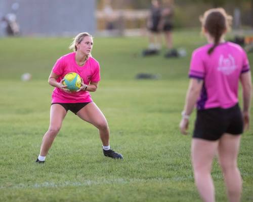 BROOK JONES / FREE PRESS
                                Courtney Maines and the underdog Brombies prepare for Saturday’s clash against five-time reigning champion Assassins squad at Maple Grove Rugby Park.
