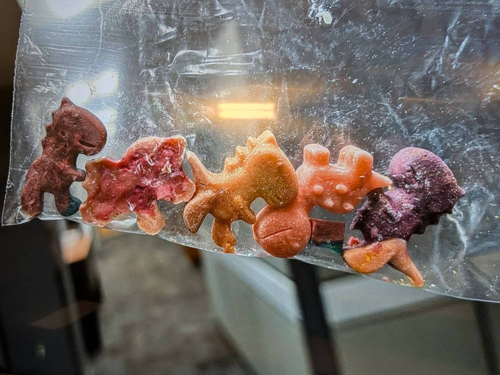 CHRIS KITCHING / FREE PRESS
Police found fentanyl shaped like dinosaurs, stars, butterflies and other shapes.