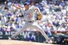 Chicago Cubs starting pitcher Jameson Taillon delivers during the first inning of a baseball game against the Los Angeles Angels, Sunday, Aug. 24, 2025, in Anaheim, Calif. (AP Photo/Eric Thayer)