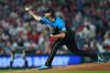 Philadelphia Phillies' Aaron Nola pitches during the third inning of a baseball game against the Minnesota Twins, Friday, Sept. 26, 2025, in Philadelphia. (AP Photo/Matt Rourke)