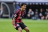 Frankfurt's Nathaniel Brown celebrates his side's first goal during a German Bundesliga soccer match between Eintracht Frankfurt and Union Berlin in Frankfurt, Germany, Sunday, Sept. 21, 2025. (AP Photo/Michael Probst)