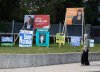 Provincial and municipal election signs shown around St. John's on early Monday, Sept. 15, 2025. THE CANADIAN PRESS/Paul Daly