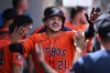 Houston Astros' Yainer Diaz (21) celebrates after his solo home run against the Los Angeles Angels during the fifth inning of a baseball game Sunday, Sept. 28, 2025, in Anaheim, Calif. (AP Photo/Wally Skalij)