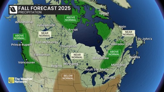 The dramatic start to Canada's fall weather is expected to give way to warmer temperatures in the middle of the season but not before a possibly abrupt transition into early winter. (The Weather Network / The Canadian Press)