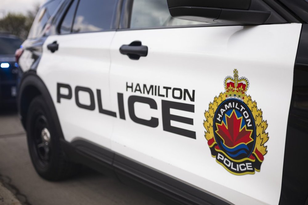A Hamilton Police vehicle outside the scene of a stabbing at the Hamilton Downtown Mosque in Hamilton, Ont., Friday, May 2, 2025. THE CANADIAN PRESS/Nick Iwanyshyn