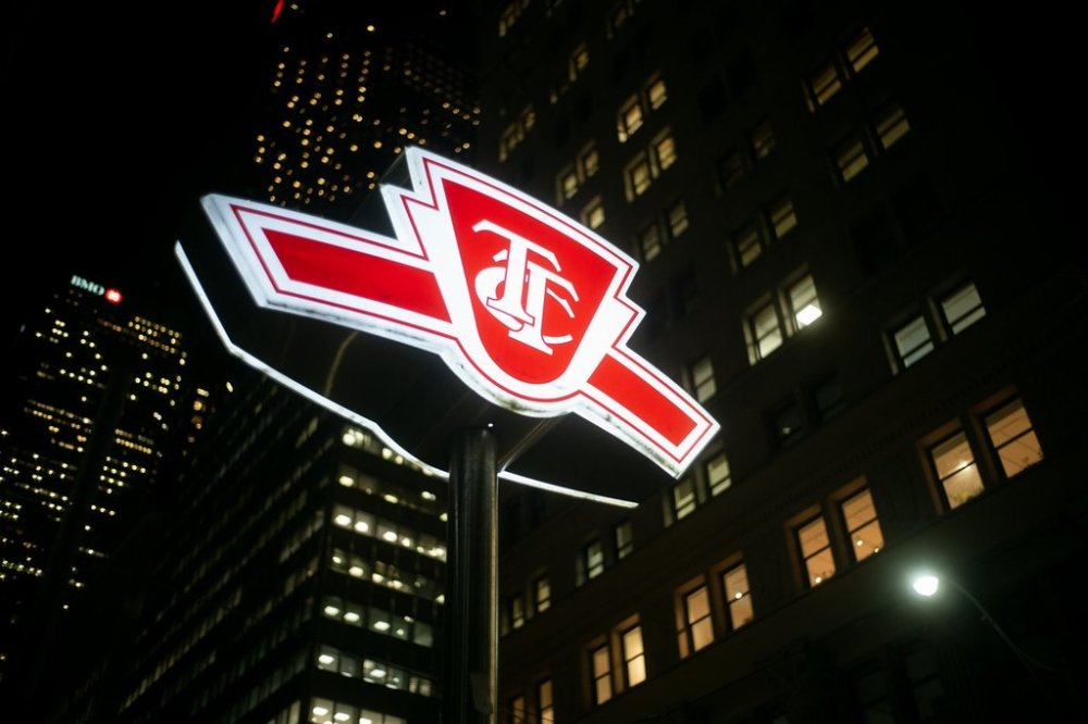 A Toronto Transit Commission sign is shown at a downtown Toronto subway stop Tuesday, Jan. 24, 2023. THE CANADIAN PRESS/Graeme Roy