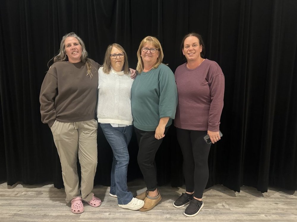 Angie Power, from left to right, Alice Mooney, Kelly Power and Cindy Power, seen in this handout photo on Oct. 2, 2025, were re-elected as the town council of Branch, N.L. Jennifer English, not shown, was also re-elected. THE CANADIAN PRESS/Handout — Bev Power (Mandatory Credit)