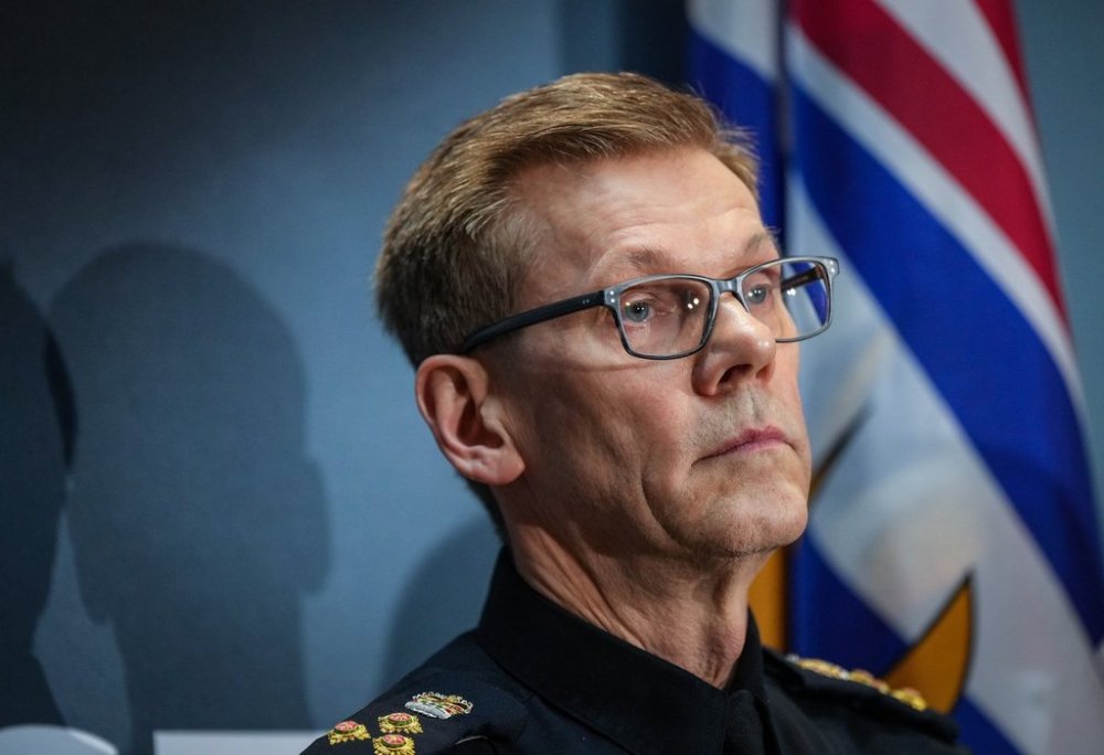 Surrey Police Chief Norm Lipinski listens during a news conference at Surrey Police headquarters, in Surrey, B.C., on Friday, Nov. 29, 2024. THE CANADIAN PRESS/Darryl Dyck