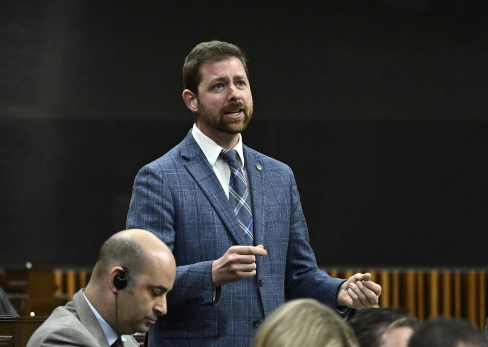 Bloc Quebecois MP Xavier Barsalou-Duval rises during question period in the House of Commons on Parliament Hill in Ottawa on Friday, March 22, 2024. THE CANADIAN PRESS/Justin Tang