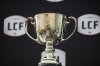 The Grey Cup is pictured as CFL Commissioner Stewart Johnston speaks at a press conference in Toronto on Monday, Sept. 22, 2025. THE CANADIAN PRESS/Sammy Kogan