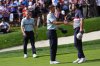 Europe's Ludvig Åberg greets United States' Scottie Scheffler after Europe won on the 15th hole at Bethpage Black golf course during the Ryder Cup golf tournament, Friday, Sept. 26, 2025, in Farmingdale, N.Y.(AP Photo/Lindsey Wasson)