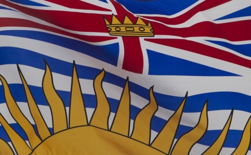 British Columbia's provincial flag flies on a flag pole in Ottawa on July 3, 2020. THE CANADIAN PRESS/Adrian Wyld