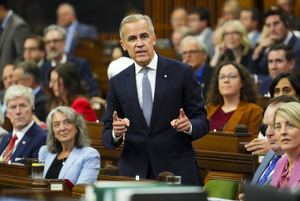Prime Minister Mark Carney responds to a question during question period in the House of Commons on Parliament Hill in Ottawa on Wednesday, Sept. 17, 2025. THE CANADIAN PRESS/Sean Kilpatrick
