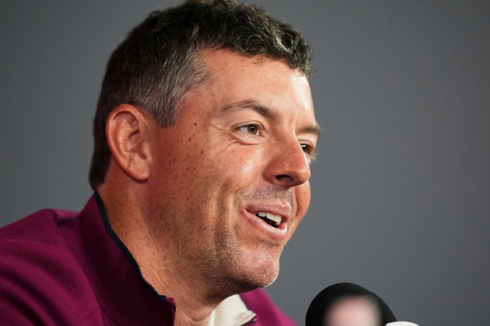 Europe's Rory McIlroy speaks during a news conference at the Ryder Cup golf tournament, Thursday, Sept. 25, 2025, on the Bethpage Black golf course, in Farmingdale, N.Y. (AP Photo/Seth Wenig)