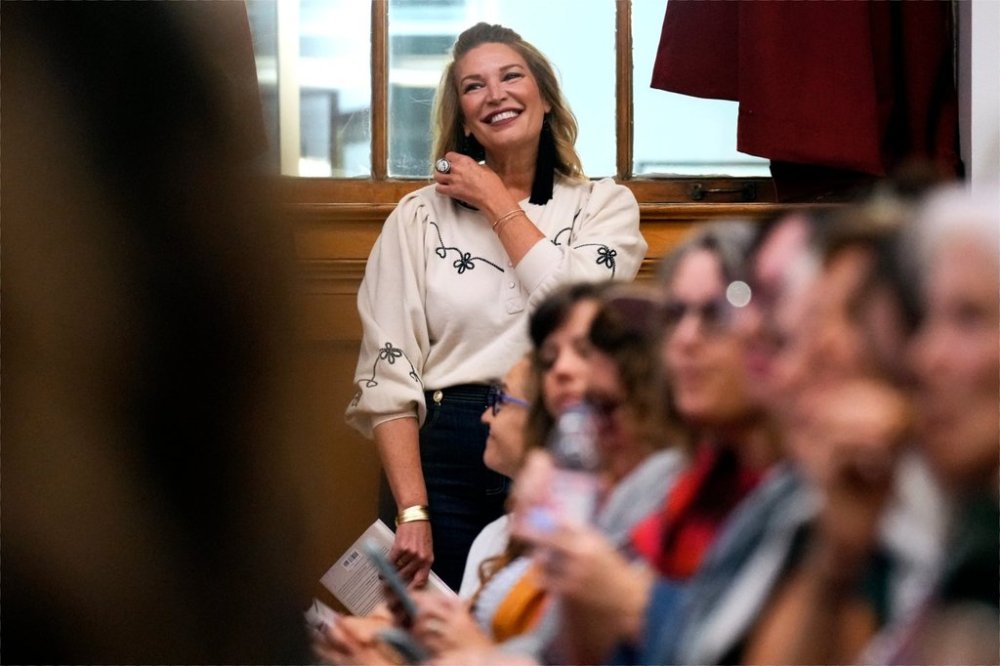 Best-selling Christian writer and influencer Jen Hatmaker waits to be introduced to talk about her new book,