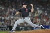 Cleveland Guardians pitcher Erik Sabrowski throws against the Detroit Tigers during the seventh inning of a baseball game Wednesday, Sept. 17, 2025, in Detroit. (AP Photo/Paul Sancya)