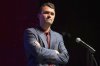 FILE - Charlie Kirk speaks at Texas A&M University as part of Turning Point USA's American Comeback Tour on Tuesday, April 22, 2025, in College Station, Texas. (Meredith Seaver/College Station Eagle via AP, File)
