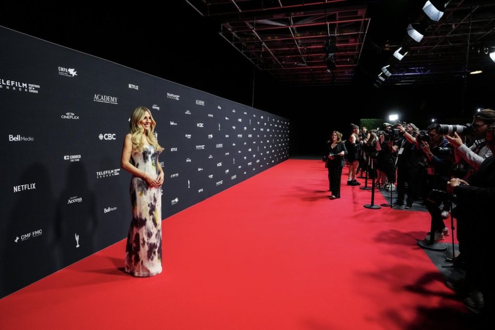 Host Lisa Gilroy poses for a photo on the red carpet at the Canadian Screen Awards, in Toronto, Sunday, June 1, 2025. THE CANADIAN PRESS/Chris Young